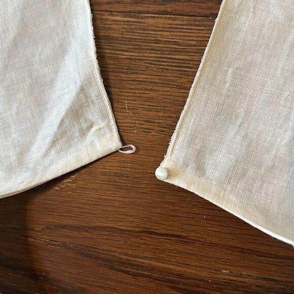 Very large vintage creamy tan floral embroidered collar with Battenberg lace - Picture 8 of 8